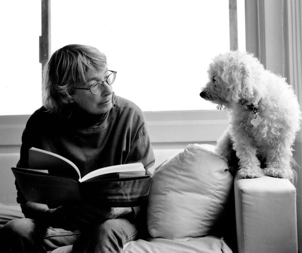 Mary Oliver with her beloved dog Percy.