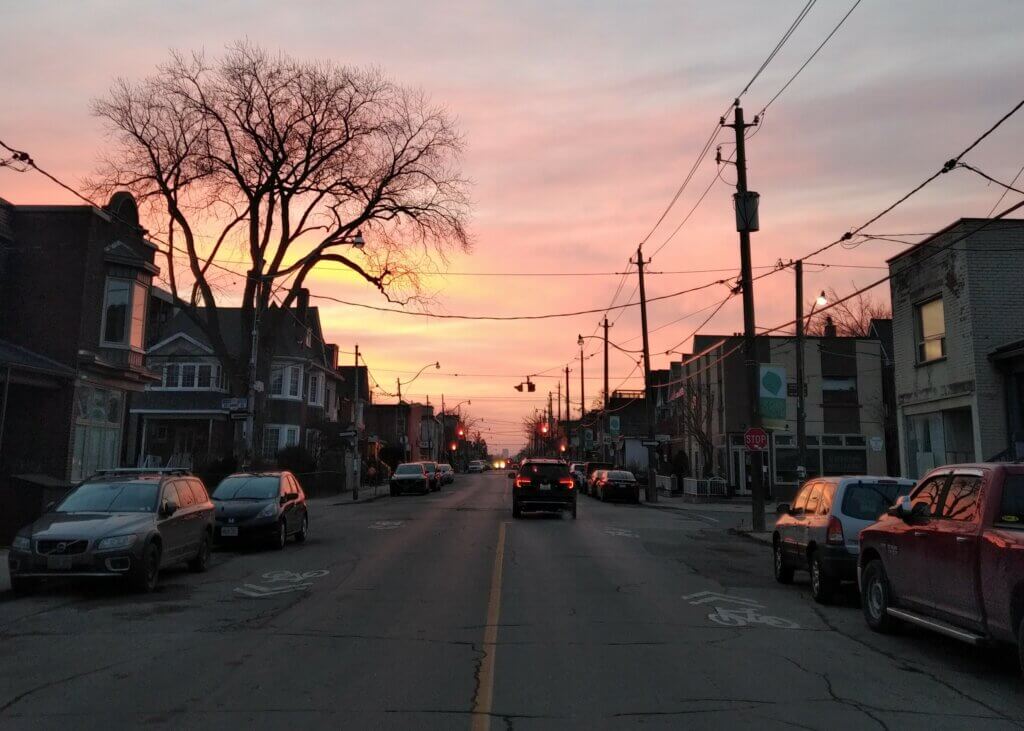 Sunset over Hallum Street