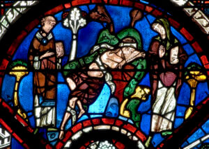 Priest and a Levite See the Wounded Man and Walk By 1205-1215, Chartres Cathedral, France